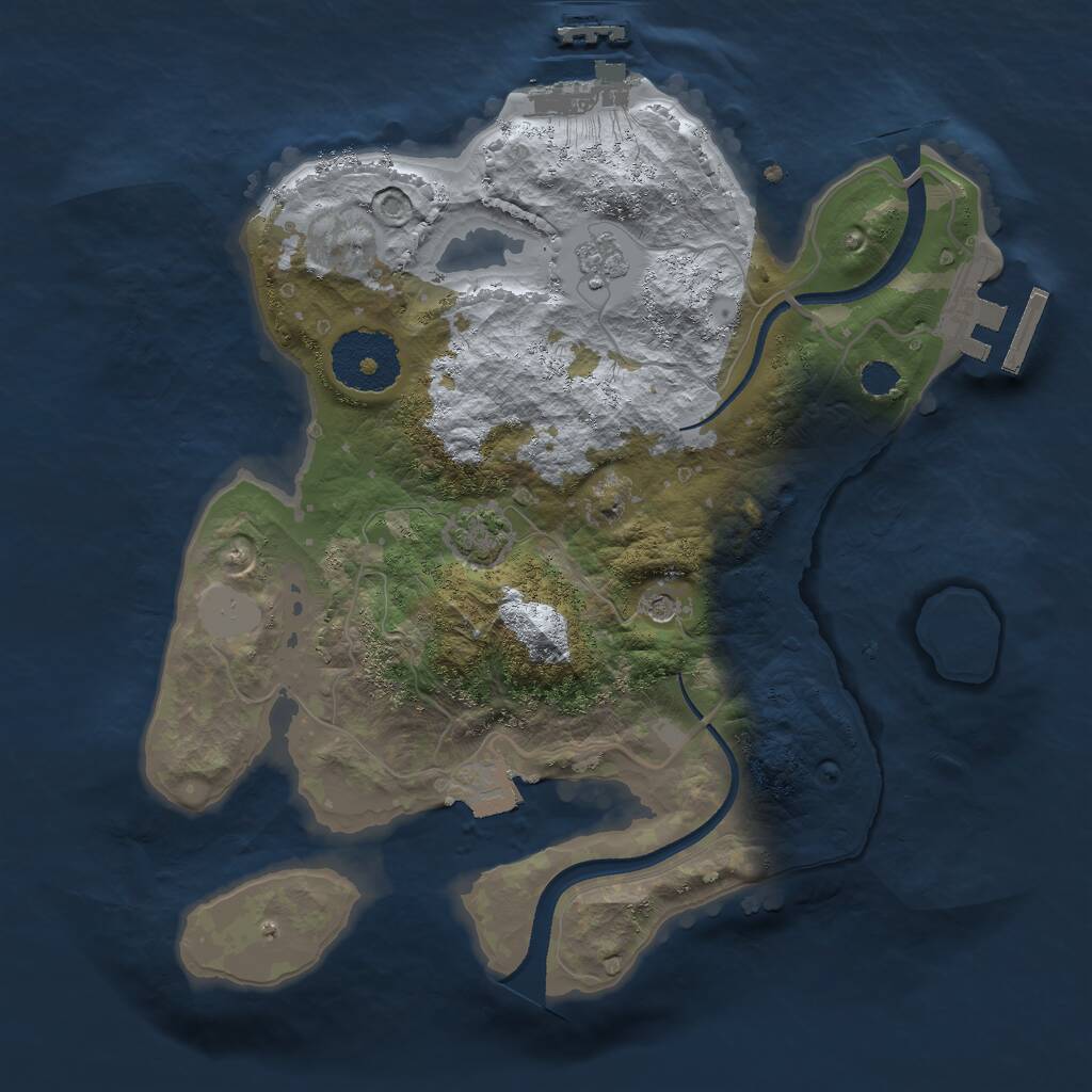 Rust Map: Procedural Map, Size: 2500, Seed: 456789, 6 Monuments