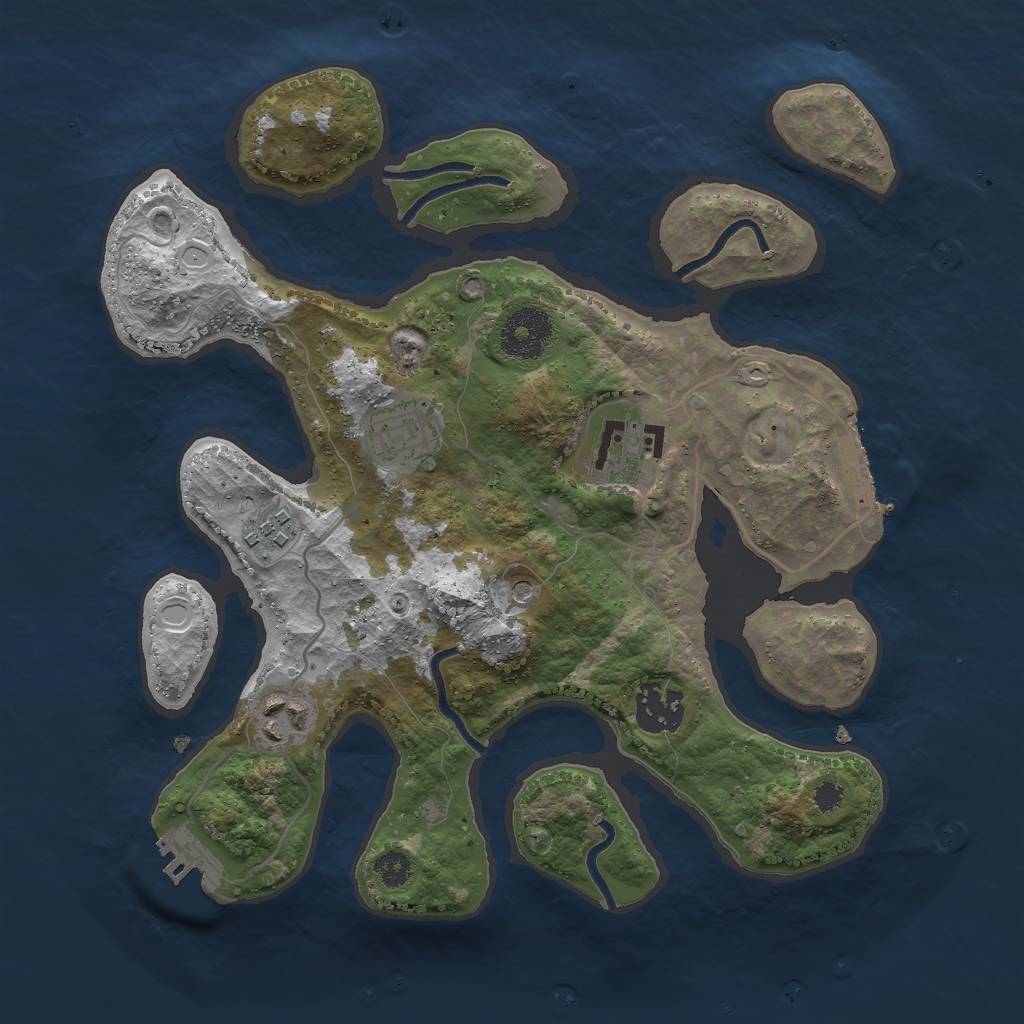 Rust Map: Procedural Map, Size: 3000, Seed: 1580892666, 16 Monuments