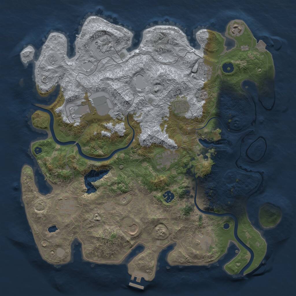 Rust Map: Procedural Map, Size: 4000, Seed: 301562883, 16 Monuments