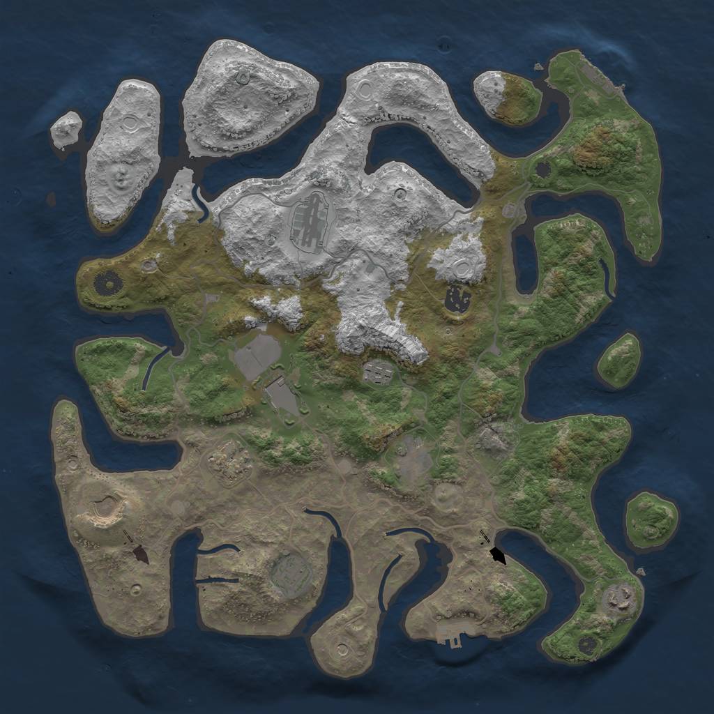 Rust Map: Procedural Map, Size: 4000, Seed: 301562883, 20 Monuments