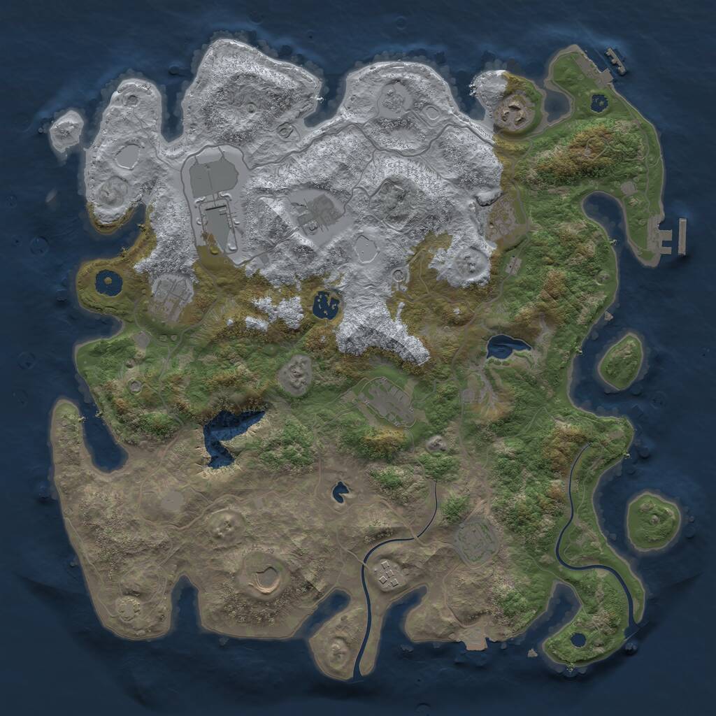 Rust Map: Procedural Map, Size: 4000, Seed: 301562883, 16 Monuments