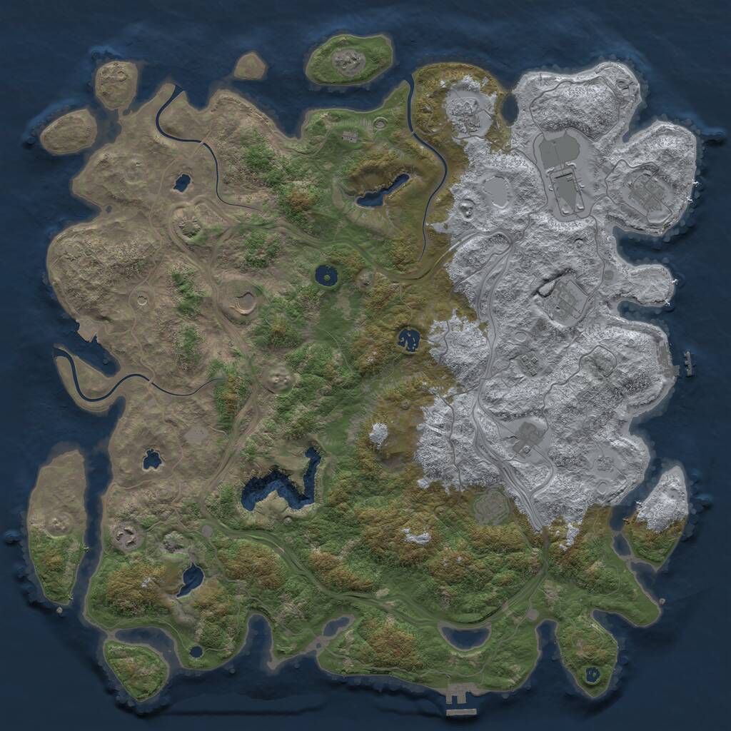 Rust Map: Procedural Map, Size: 4927, Seed: 95348242, 16 Monuments