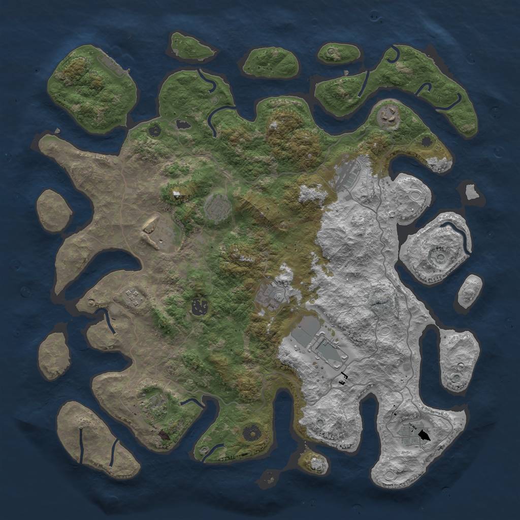 Rust Map: Procedural Map, Size: 4500, Seed: 8675310, 20 Monuments