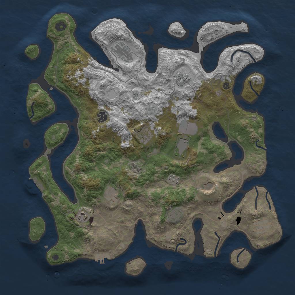 Rust Map: Procedural Map, Size: 4200, Seed: 1062226351, 22 Monuments