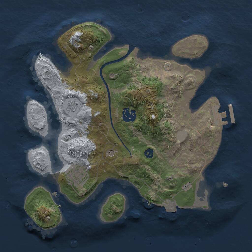 Rust Map: Procedural Map, Size: 2650, Seed: 3477, 6 Monuments