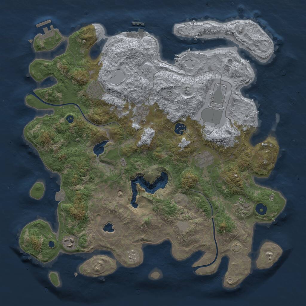 Rust Map: Procedural Map, Size: 4000, Seed: 1389598954, 14 Monuments