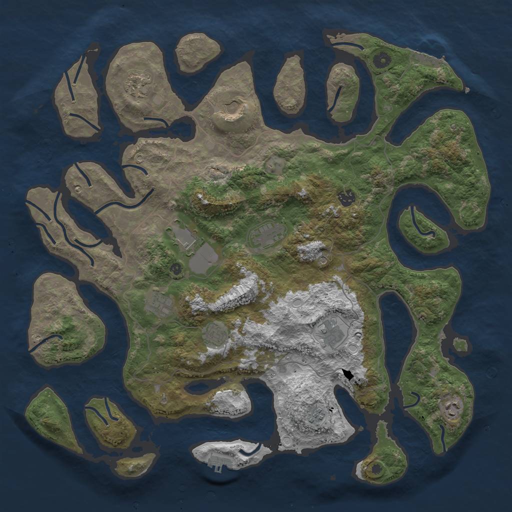 Rust Map: Procedural Map, Size: 4500, Seed: 691231, 21 Monuments