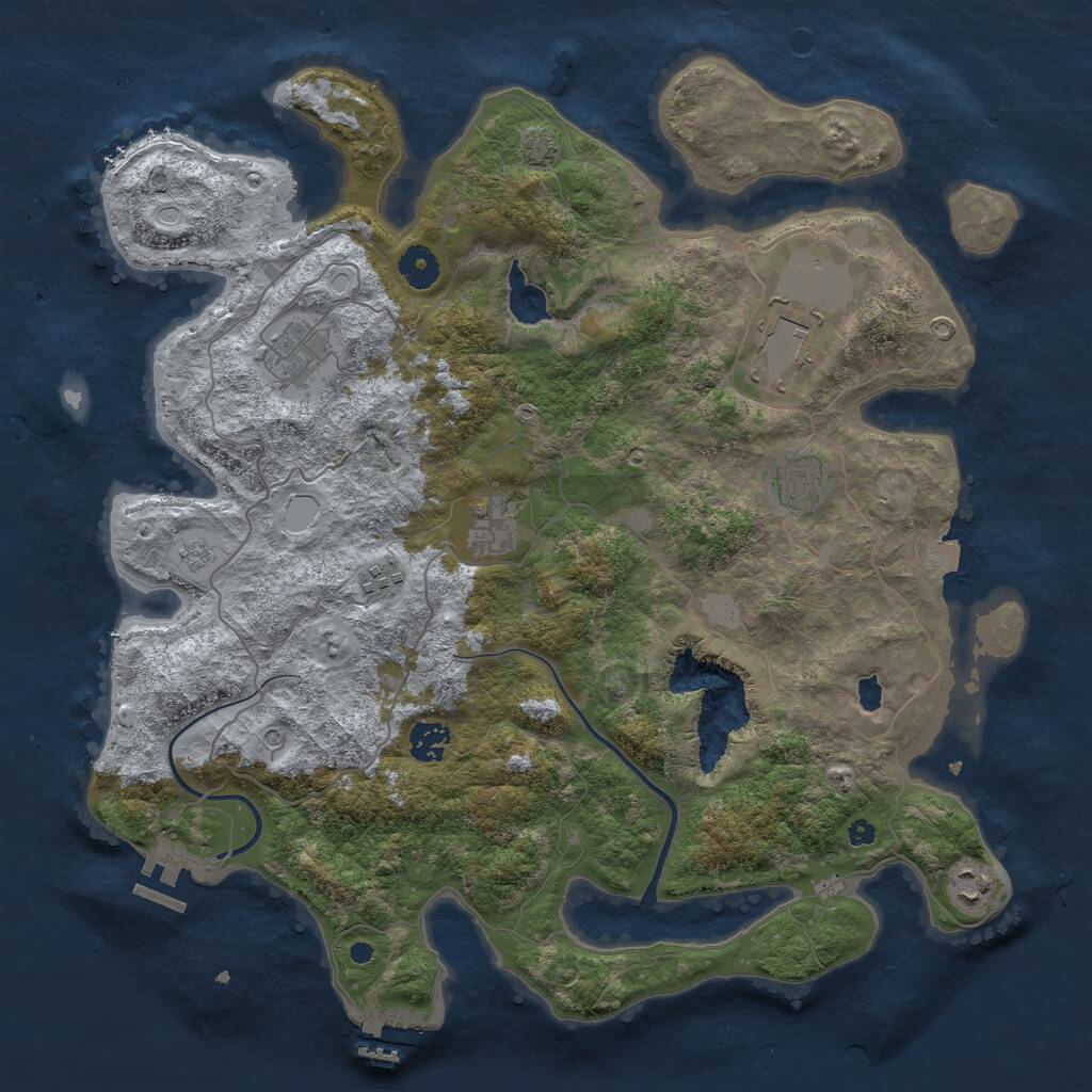 Rust Map: Procedural Map, Size: 4000, Seed: 45585321, 13 Monuments