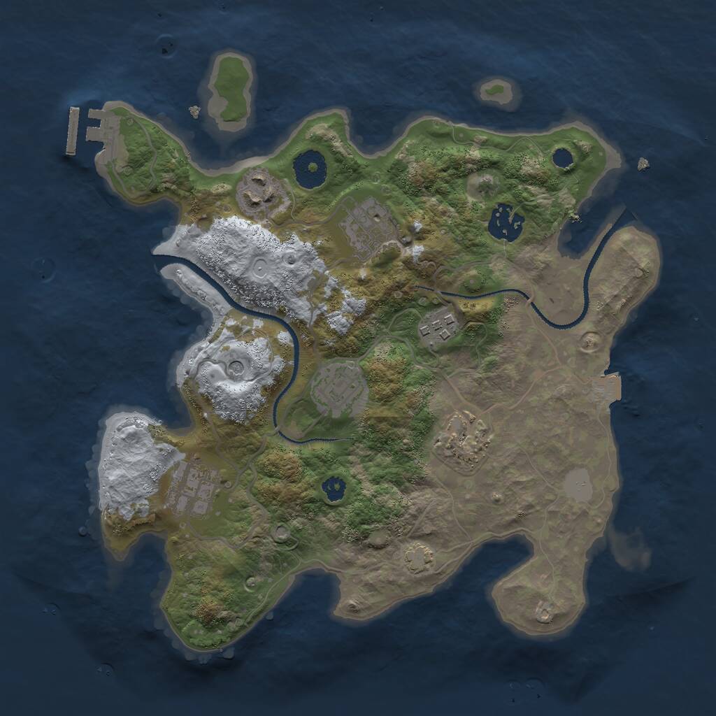 Rust Map: Procedural Map, Size: 3000, Seed: 560906, 11 Monuments