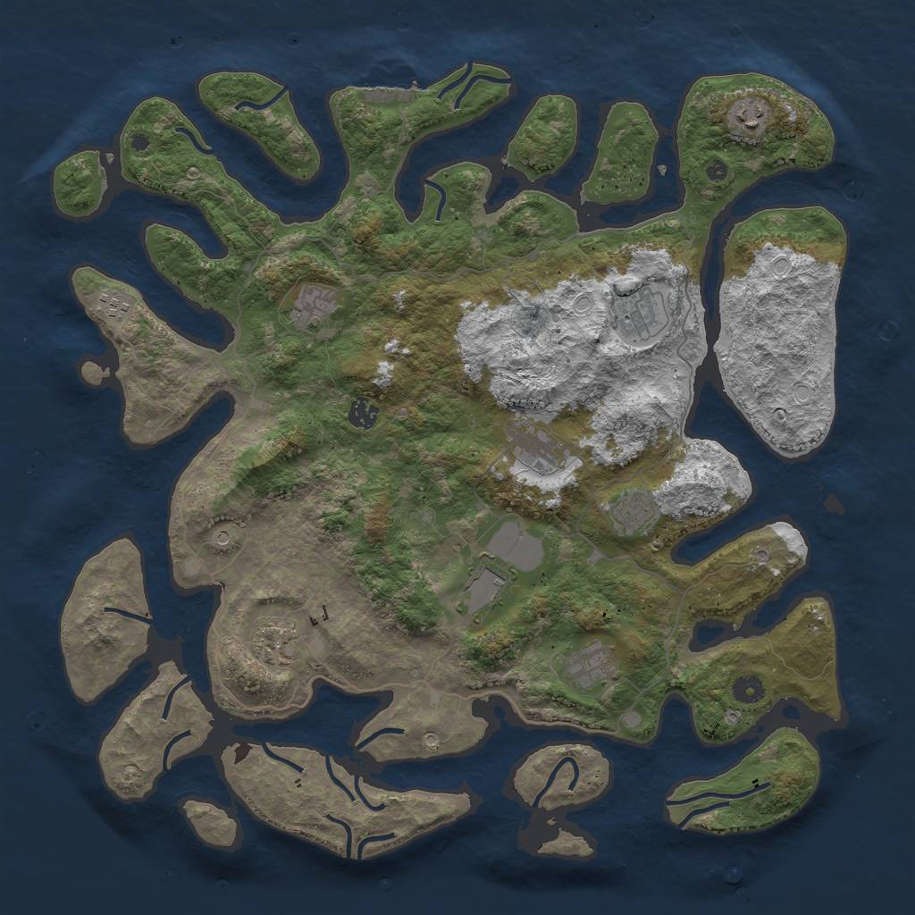 Rust Map: Procedural Map, Size: 4500, Seed: 6342, 20 Monuments