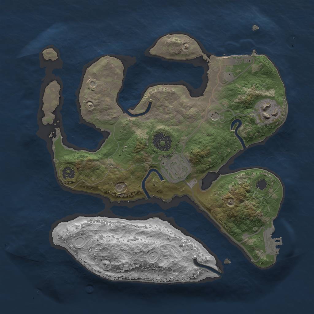 Rust Map: Procedural Map, Size: 2501, Seed: 4321, 13 Monuments