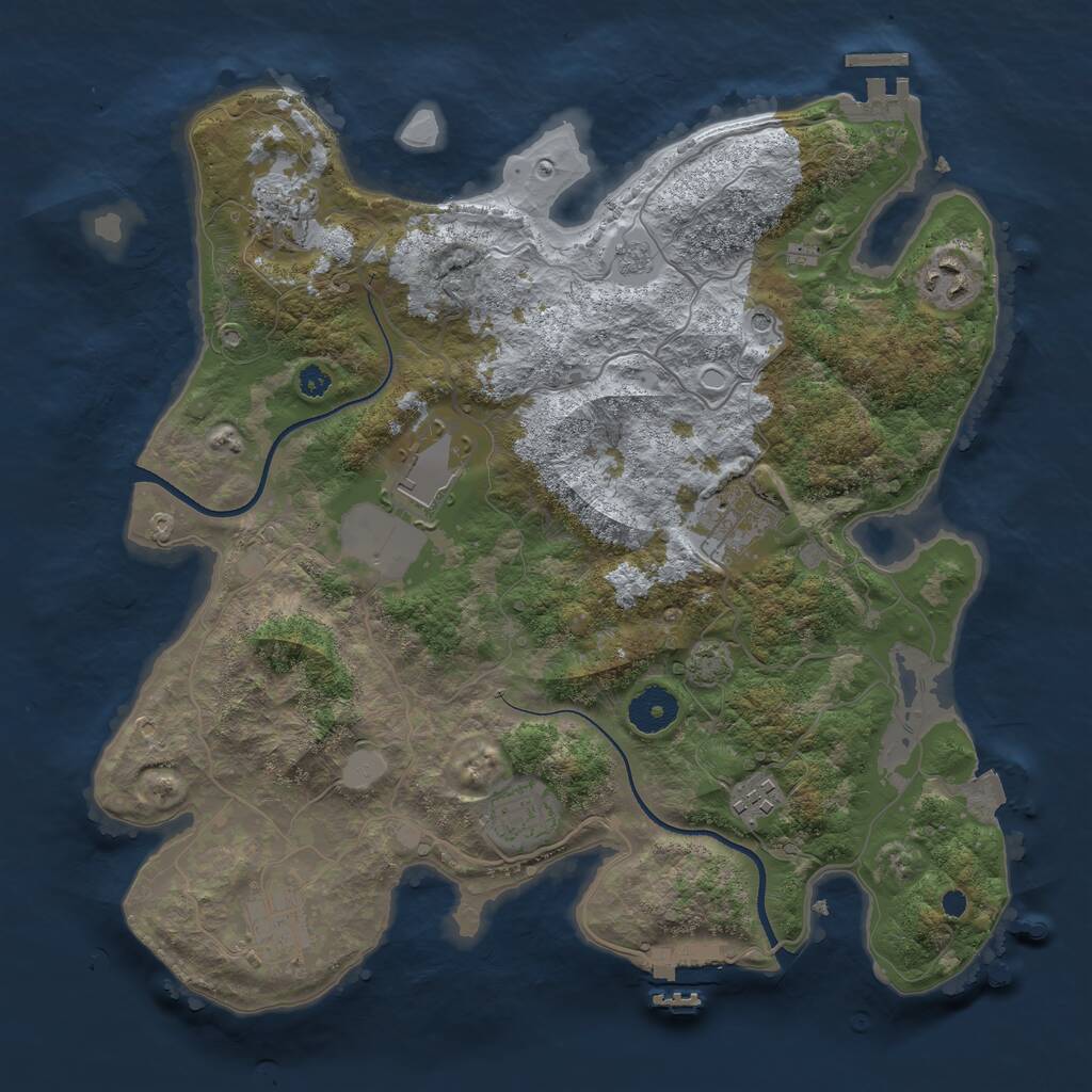 Rust Map: Procedural Map, Size: 3500, Seed: 8031972, 13 Monuments