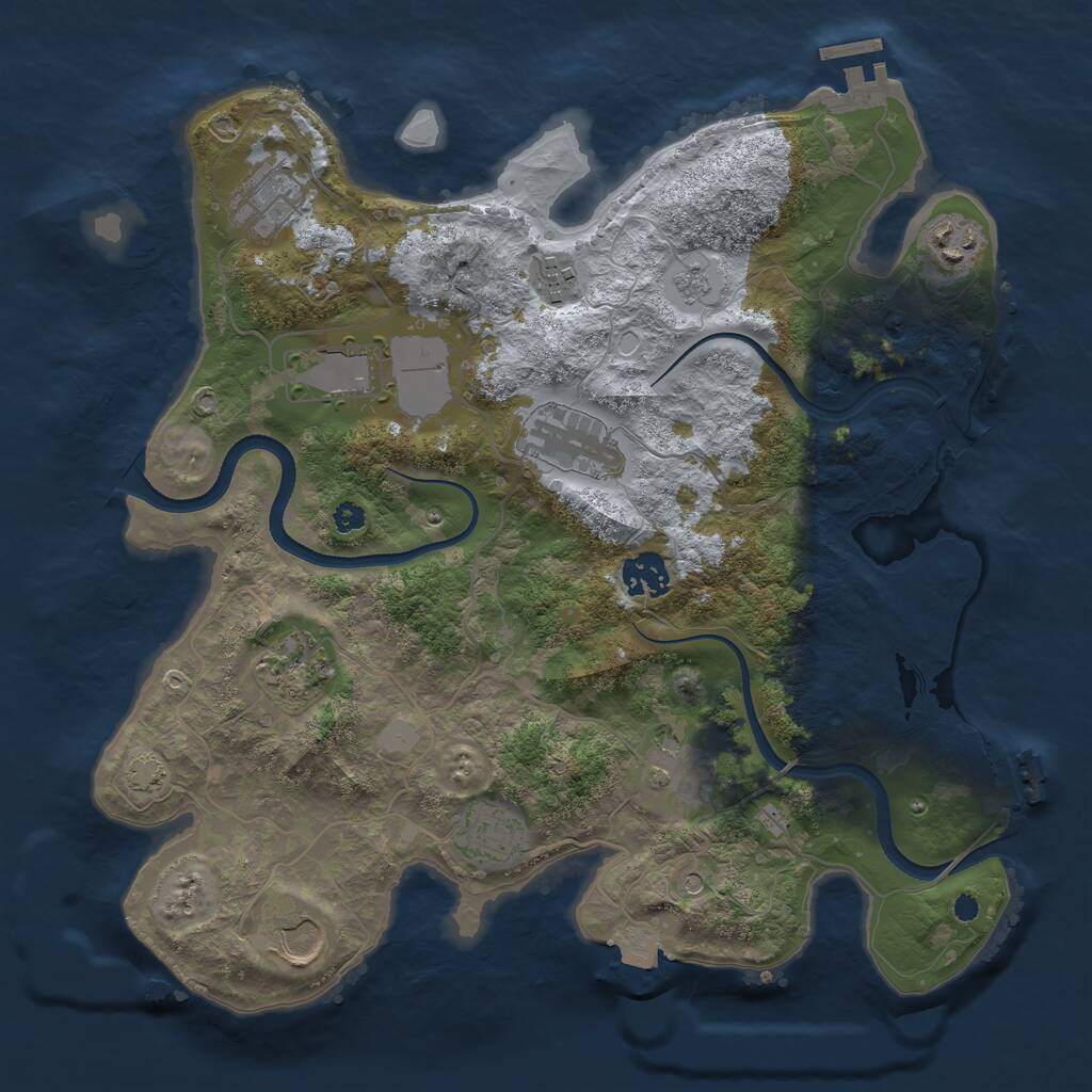 Rust Map: Procedural Map, Size: 3500, Seed: 8031972, 16 Monuments