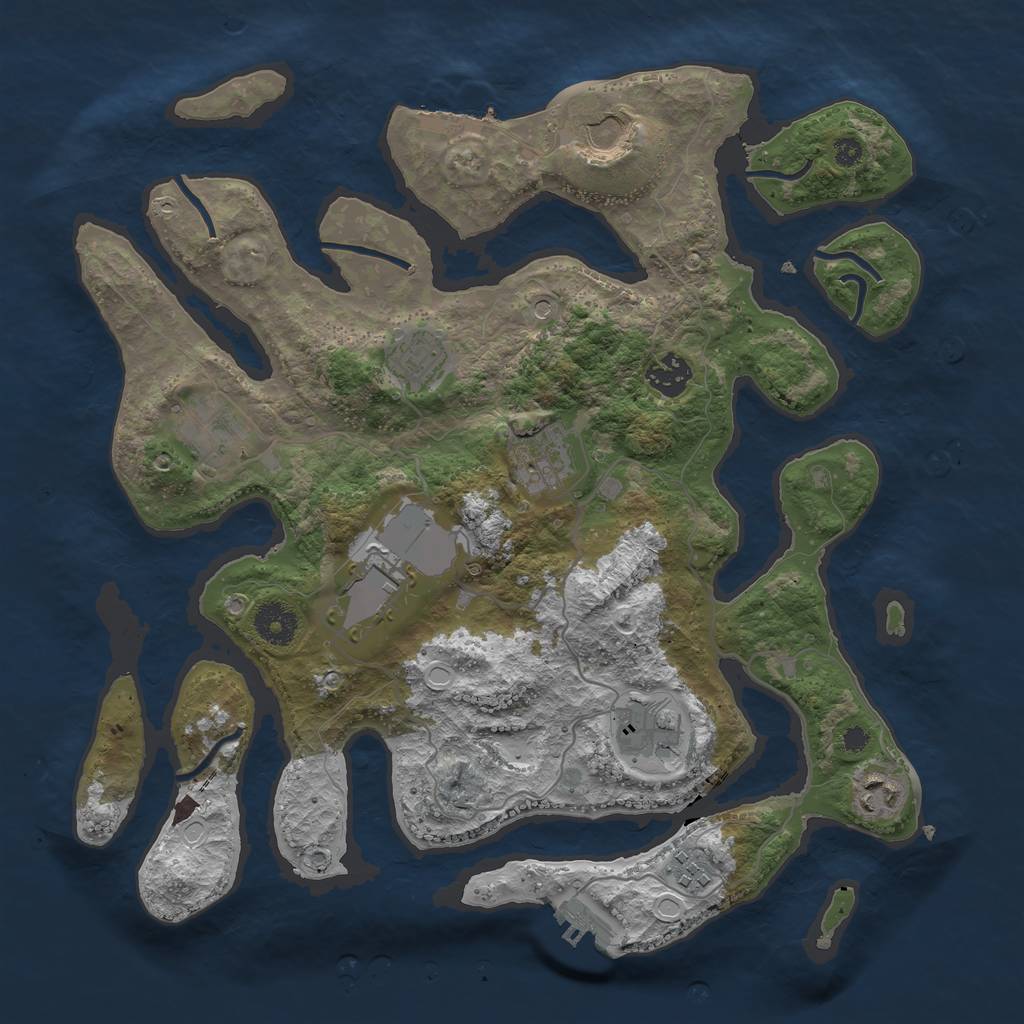 Rust Map: Procedural Map, Size: 3600, Seed: 905263, 20 Monuments