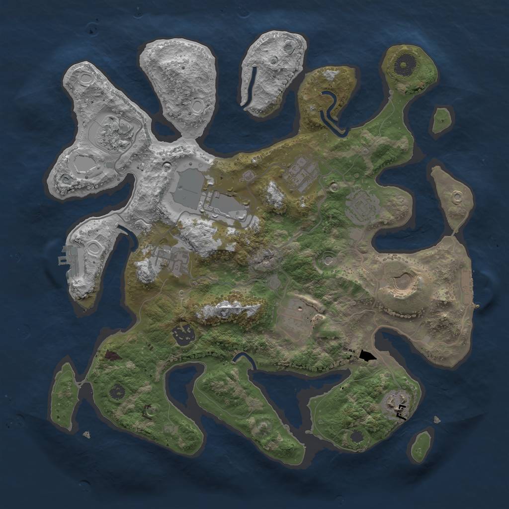 Rust Map: Procedural Map, Size: 3500, Seed: 93177439, 20 Monuments