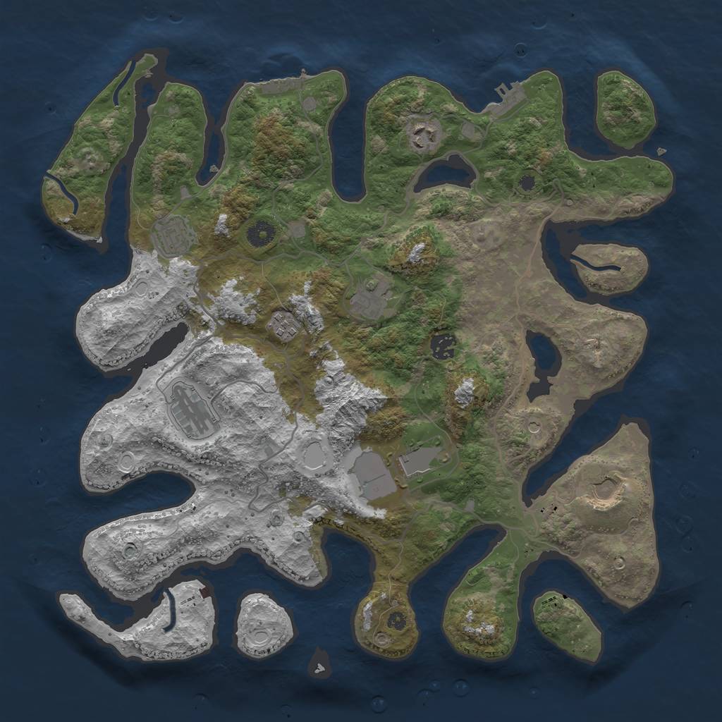 Rust Map: Procedural Map, Size: 4000, Seed: 759024, 19 Monuments