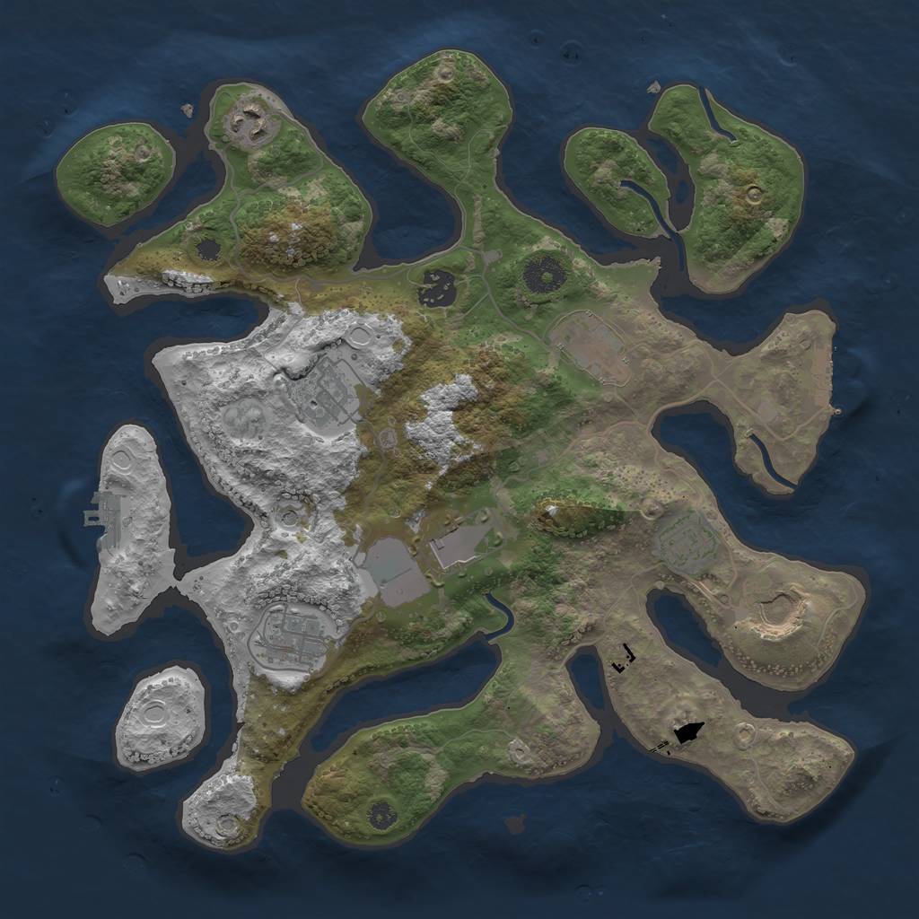 Rust Map: Procedural Map, Size: 3500, Seed: 1756828929, 19 Monuments