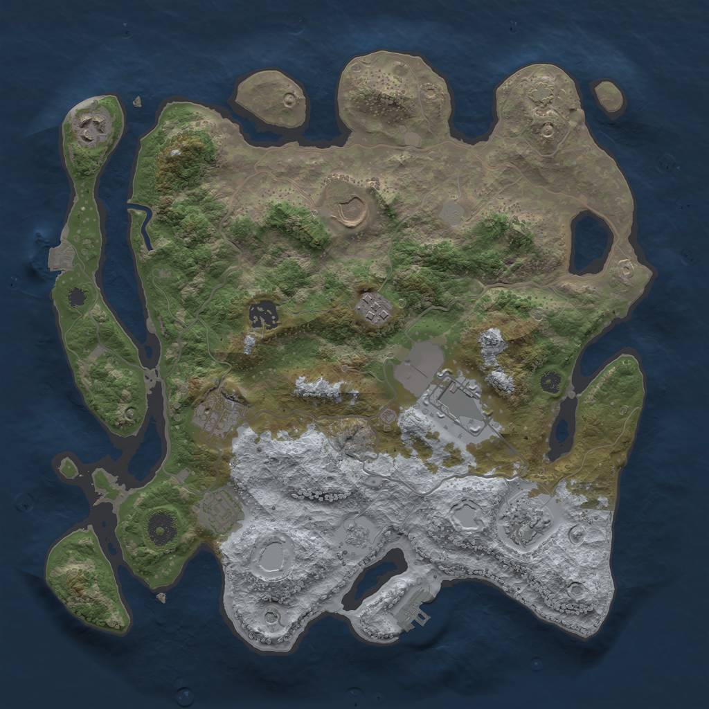 Rust Map: Procedural Map, Size: 3500, Seed: 1797395861, 15 Monuments