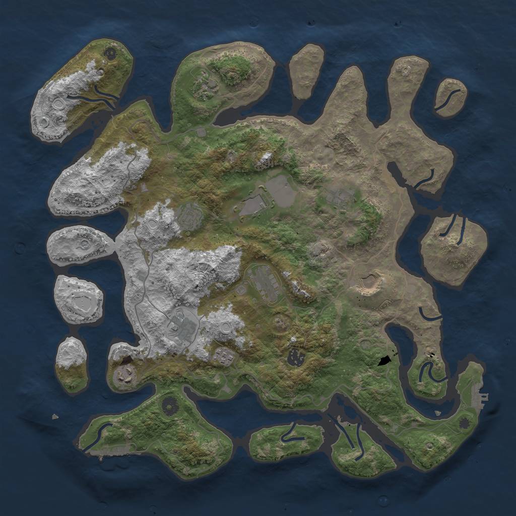 Rust Map: Procedural Map, Size: 4300, Seed: 234781865, 21 Monuments