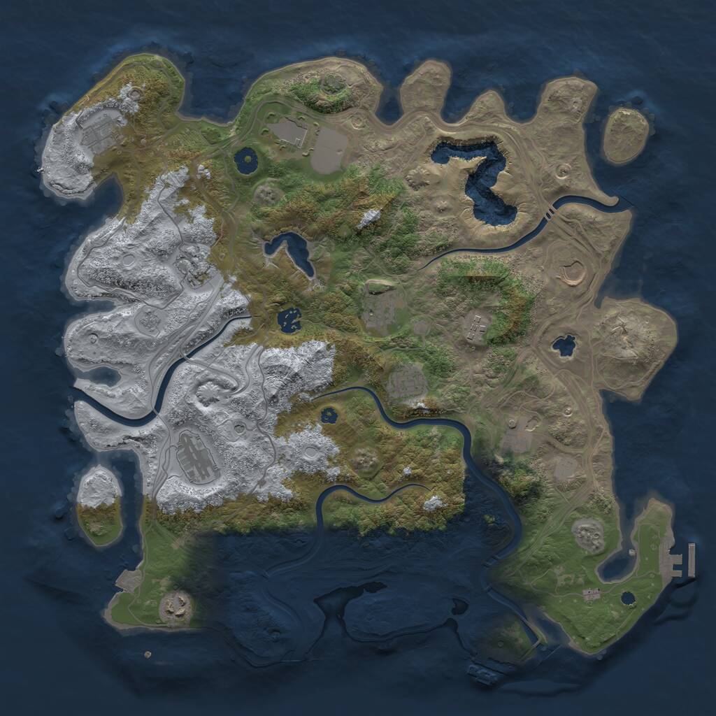 Rust Map: Procedural Map, Size: 4300, Seed: 234781865, 17 Monuments