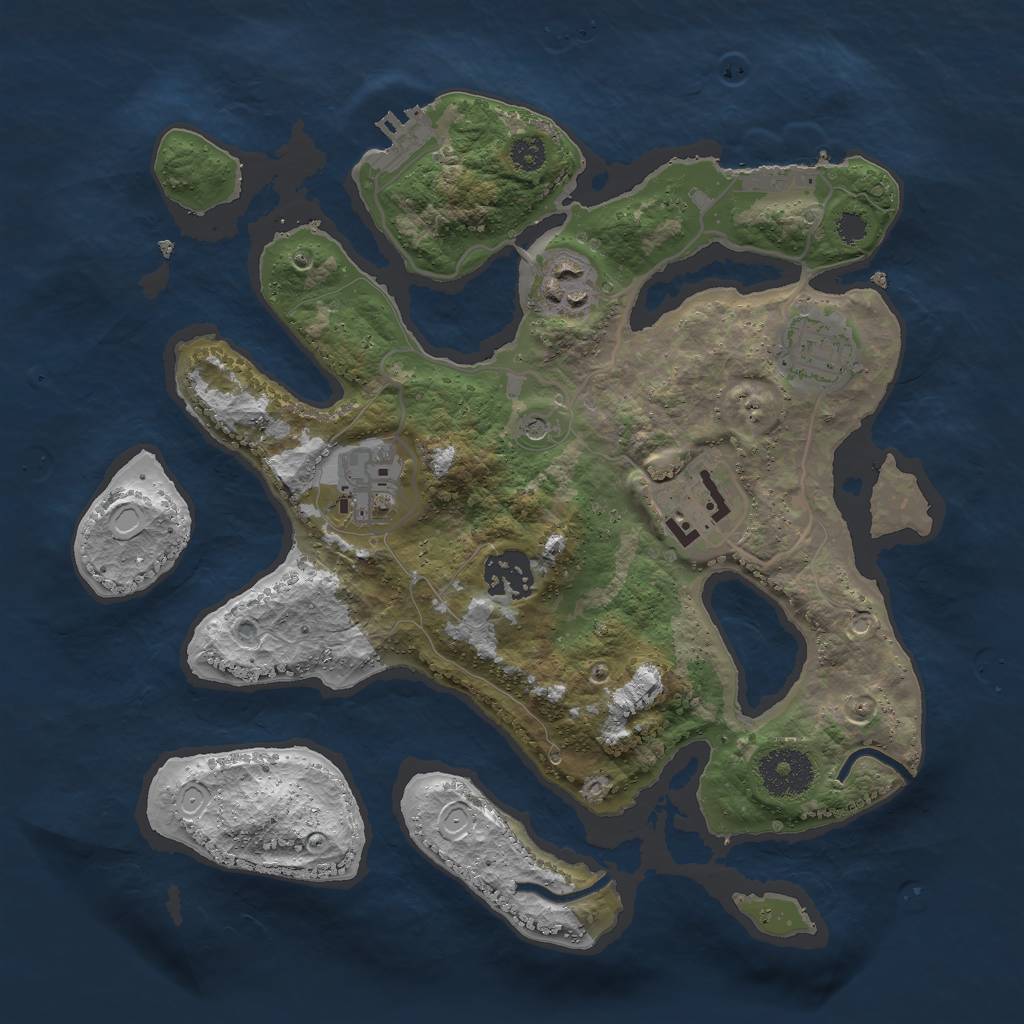 Rust Map: Procedural Map, Size: 3000, Seed: 459186, 16 Monuments