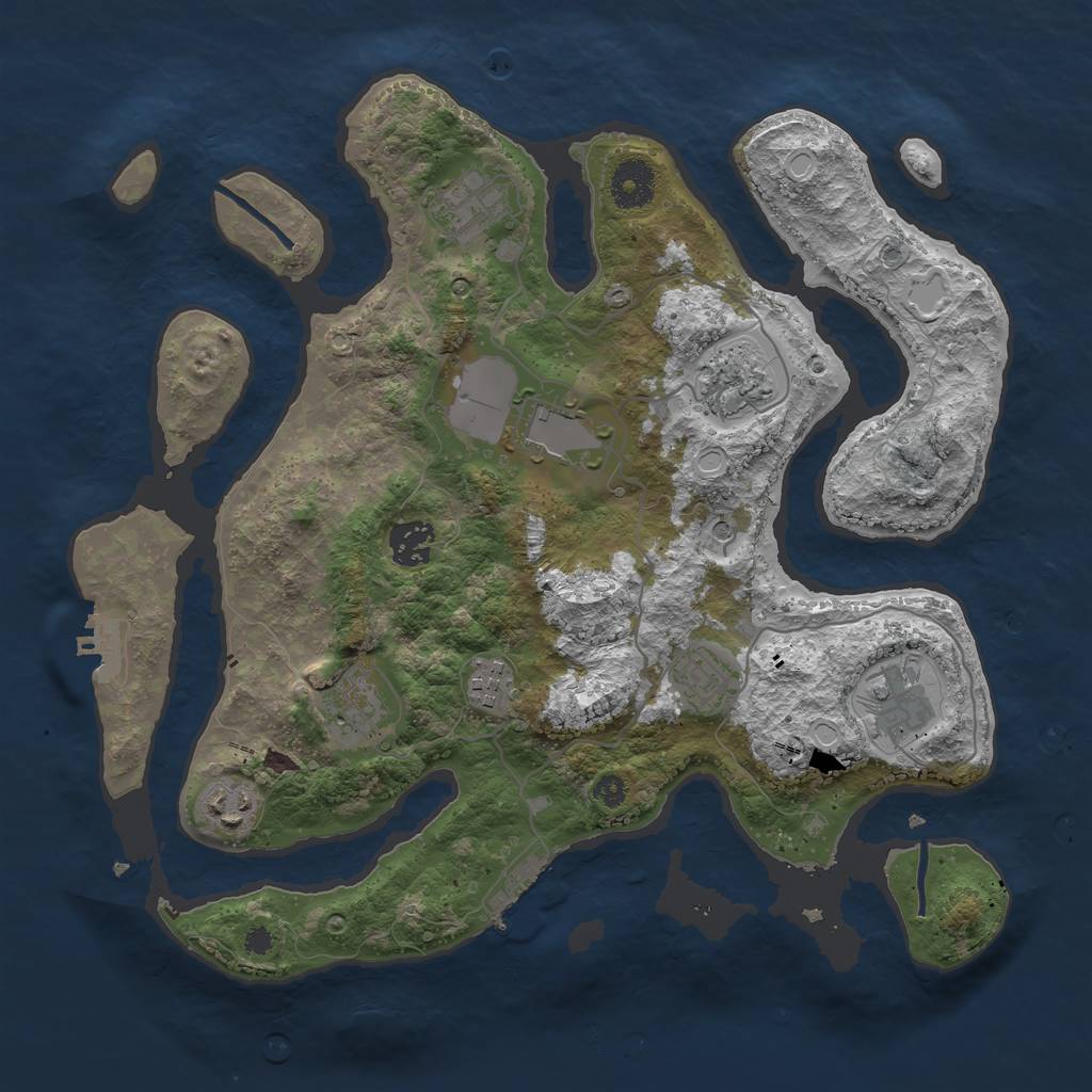 Rust Map: Procedural Map, Size: 3500, Seed: 1570, 20 Monuments