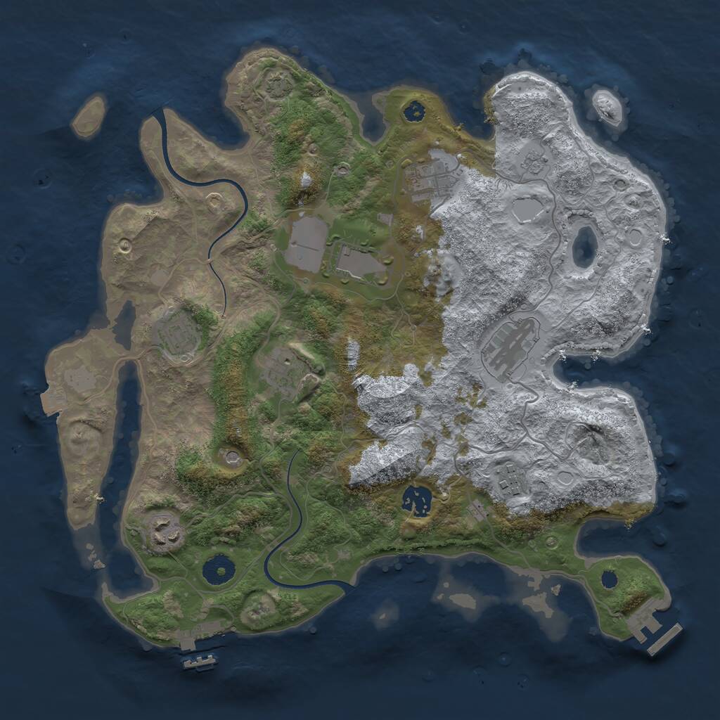 Rust Map: Procedural Map, Size: 3500, Seed: 1570, 14 Monuments
