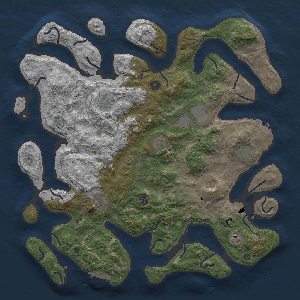 Rust Map: Procedural Map, Size: 4500, Seed: 1976425, 20 Monuments