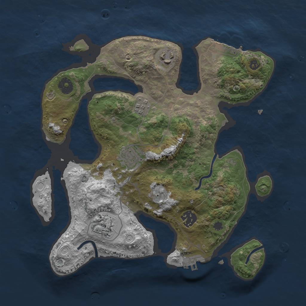 Rust Map: Procedural Map, Size: 3000, Seed: 2065711777, 15 Monuments
