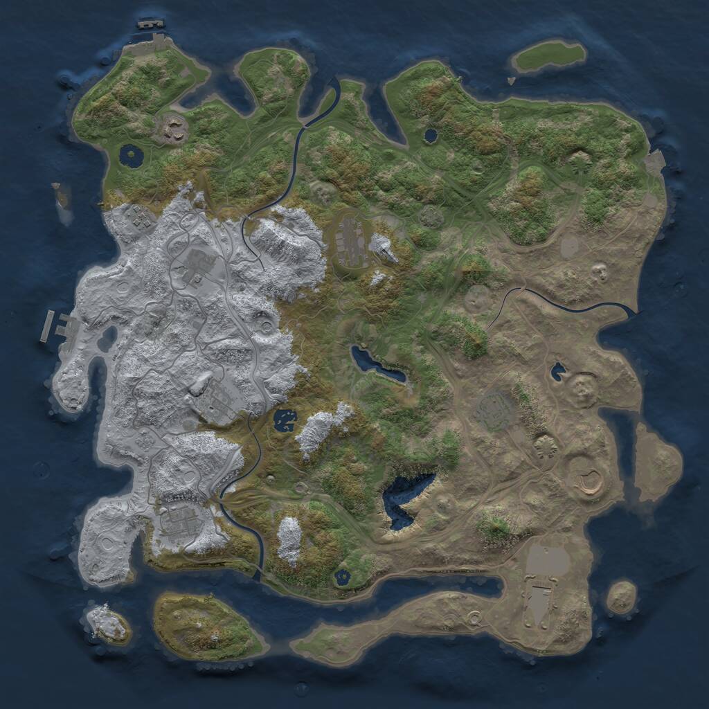 Rust Map: Procedural Map, Size: 4400, Seed: 1886571414, 16 Monuments