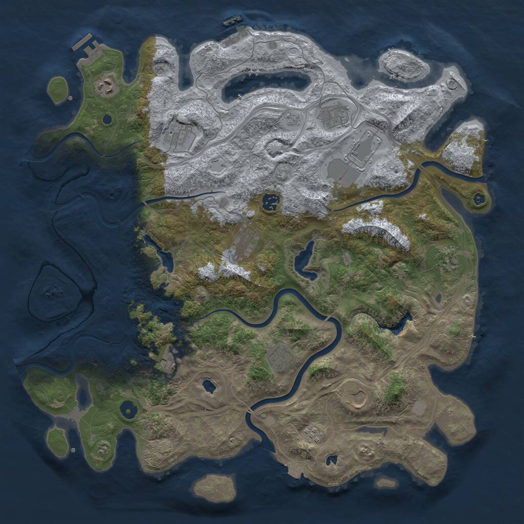 Rust Map: Procedural Map, Size: 4500, Seed: 31952, 17 Monuments