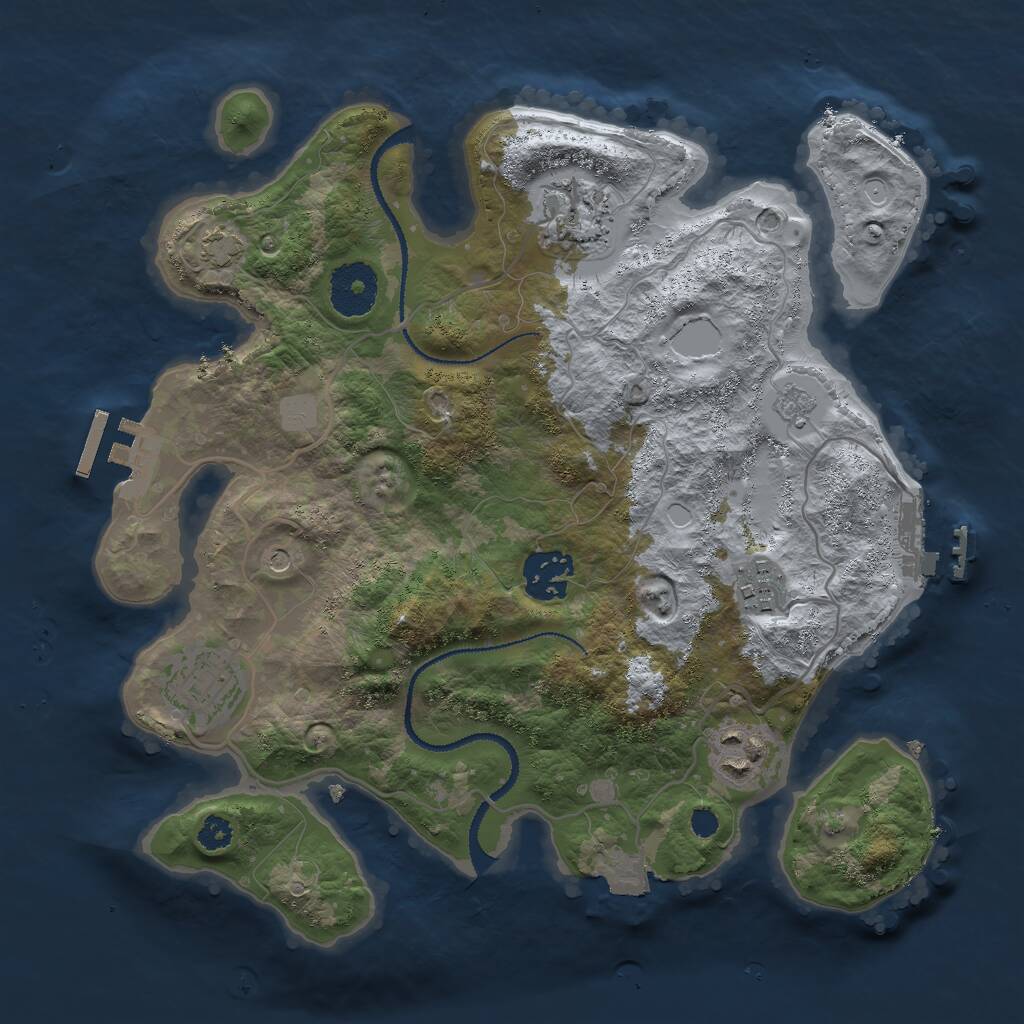 Rust Map: Procedural Map, Size: 3000, Seed: 194524, 11 Monuments