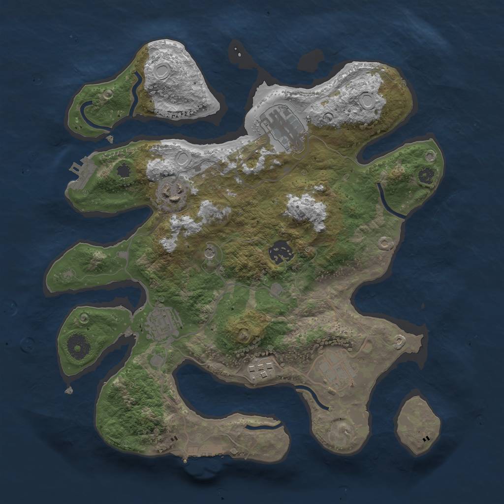 Rust Map: Procedural Map, Size: 3200, Seed: 916, 17 Monuments