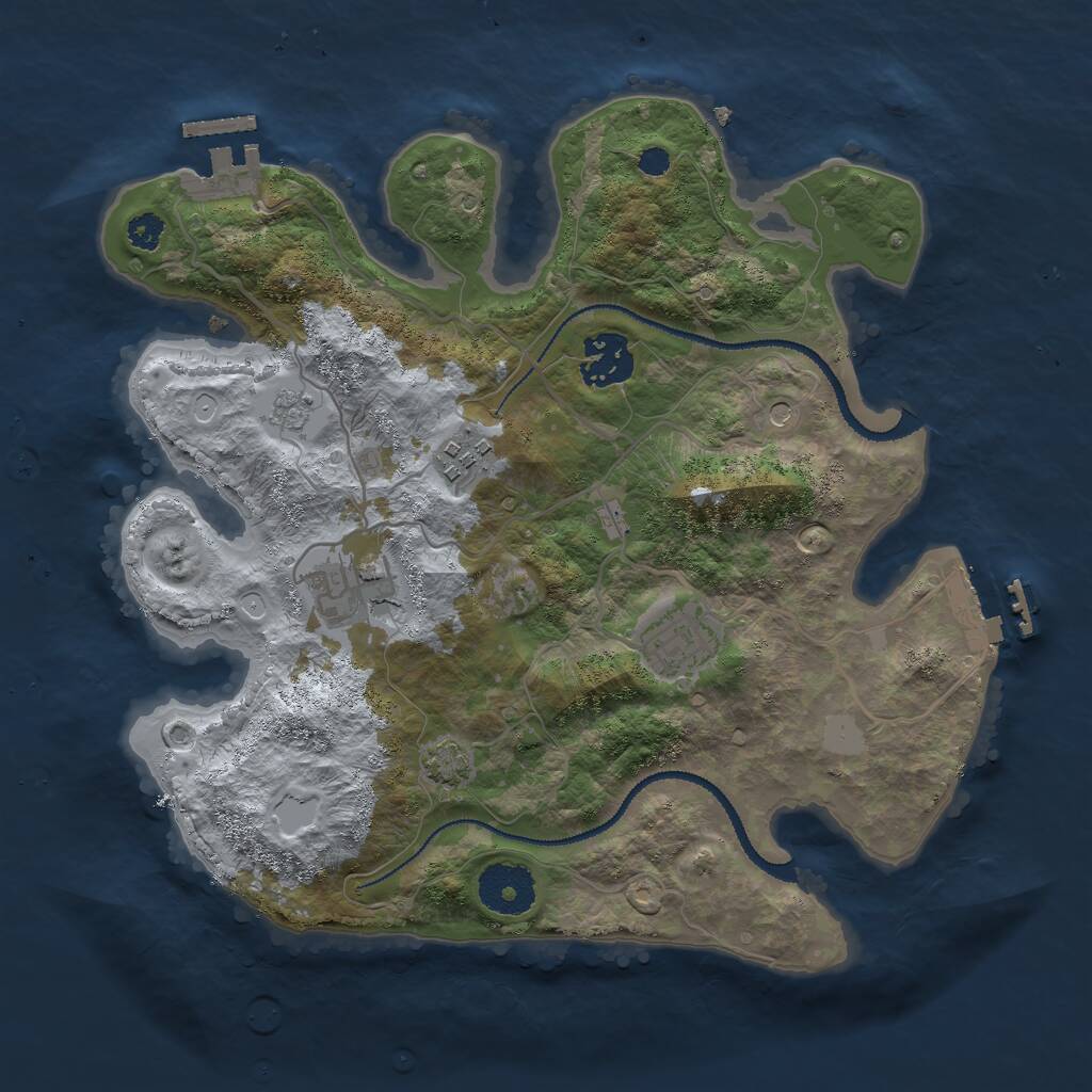 Rust Map: Procedural Map, Size: 3000, Seed: 626718614, 10 Monuments