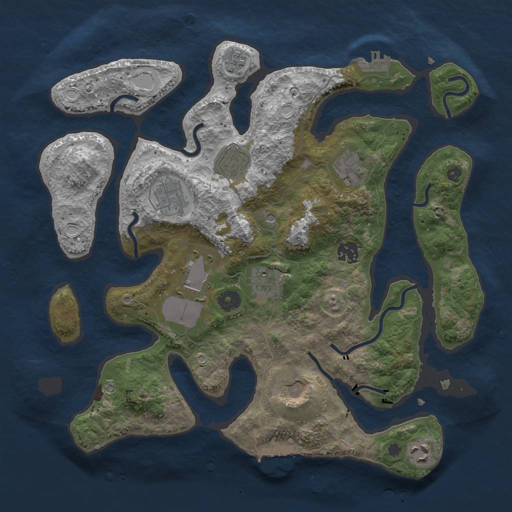 Rust Map: Procedural Map, Size: 3500, Seed: 303034, 20 Monuments