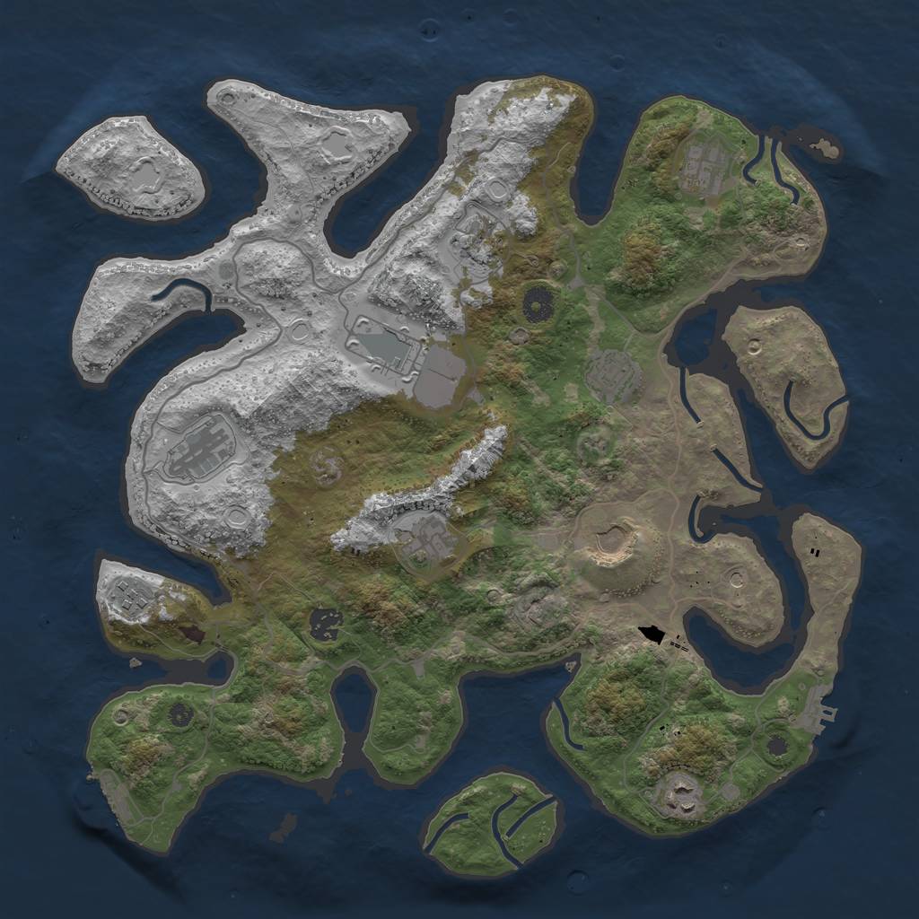 Rust Map: Procedural Map, Size: 4000, Seed: 1021899, 21 Monuments