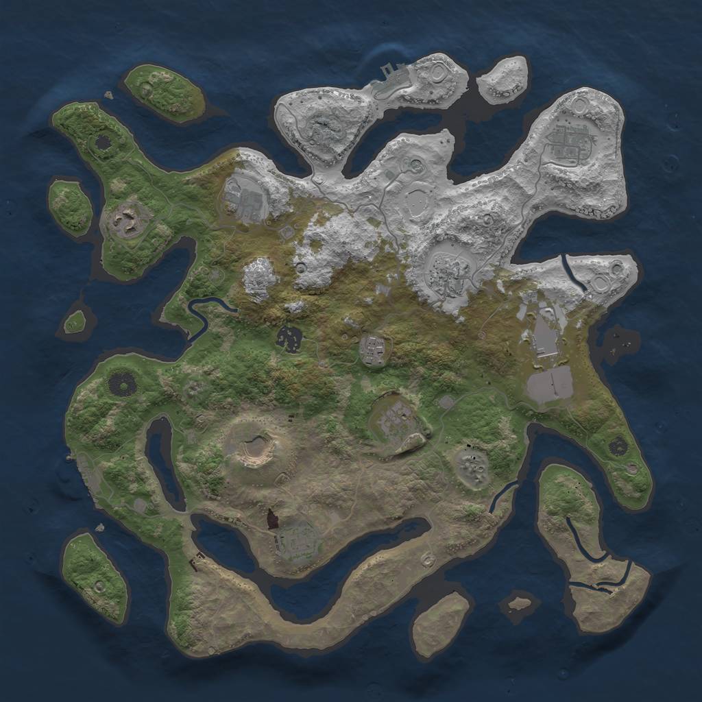 Rust Map: Procedural Map, Size: 3950, Seed: 226252, 21 Monuments