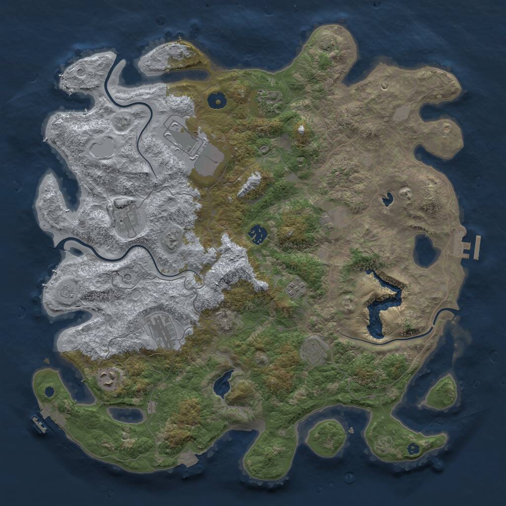 Rust Map: Procedural Map, Size: 4200, Seed: 1201366228, 15 Monuments