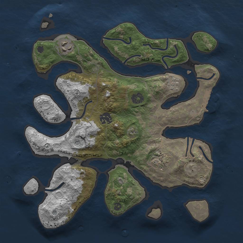 Rust Map: Procedural Map, Size: 3000, Seed: 832017, 14 Monuments