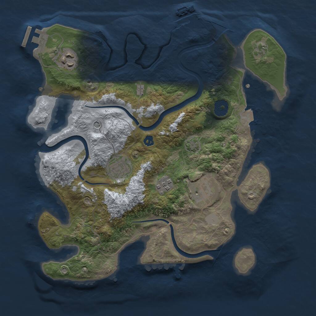 Rust Map: Procedural Map, Size: 3000, Seed: 1167314157, 9 Monuments