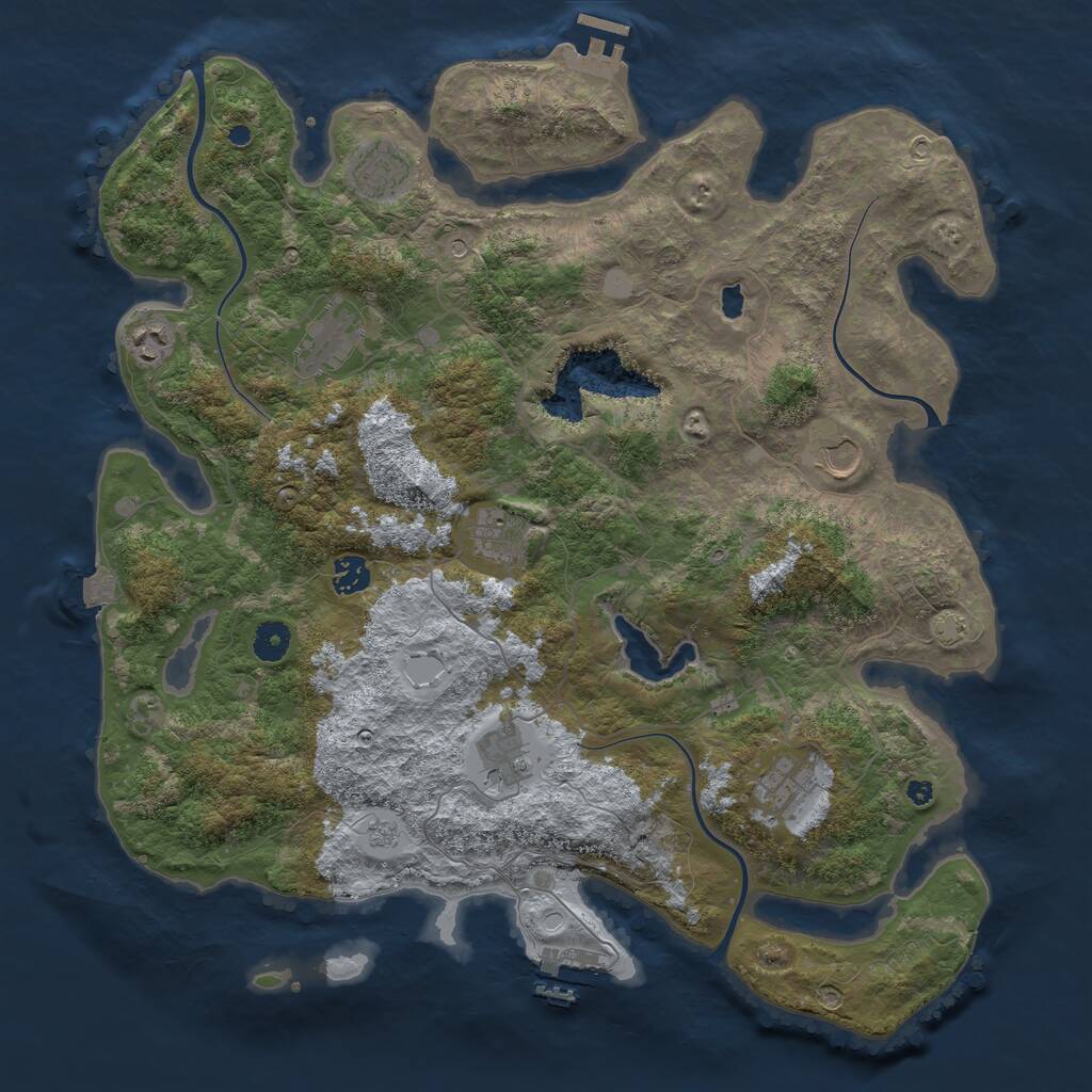 Rust Map: Procedural Map, Size: 4200, Seed: 487310391, 14 Monuments
