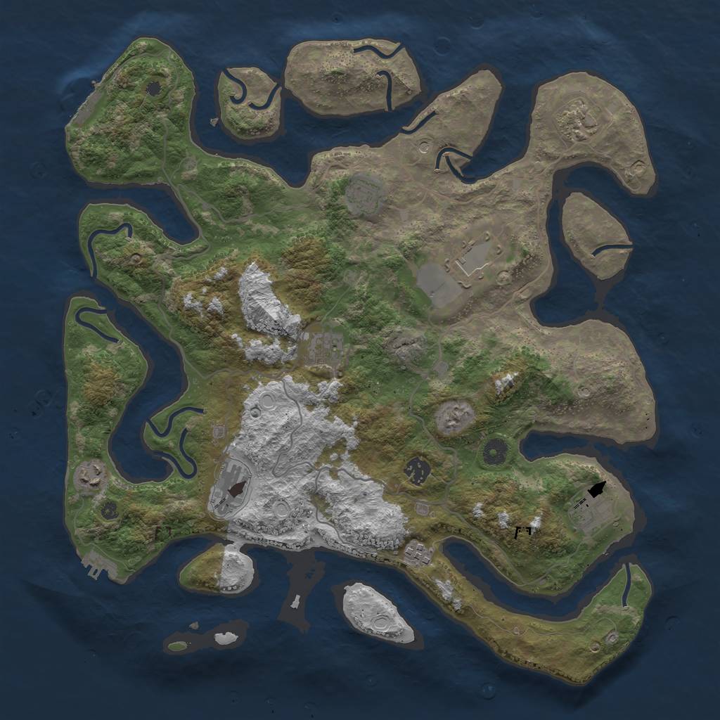 Rust Map: Procedural Map, Size: 4200, Seed: 487310391, 20 Monuments