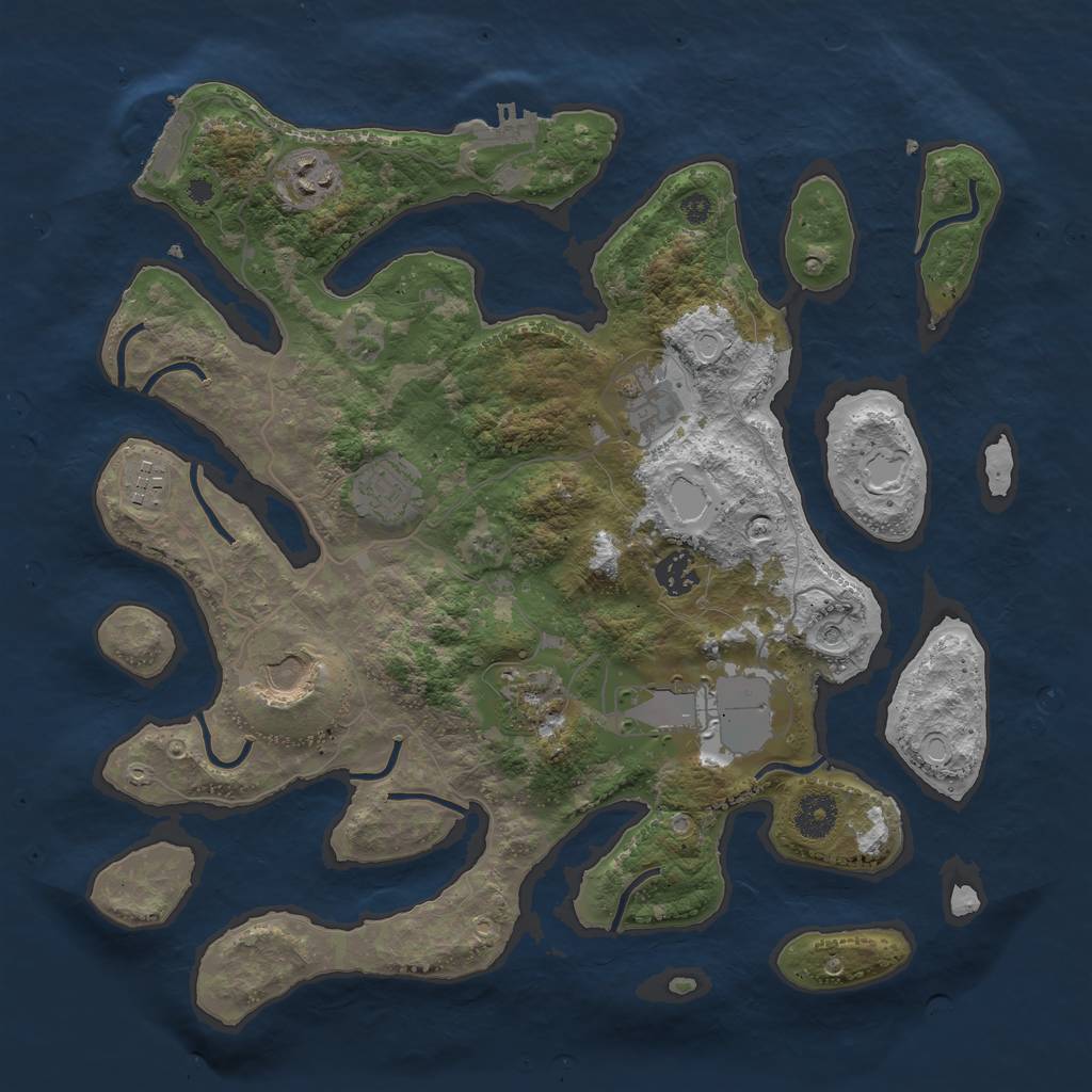 Rust Map: Procedural Map, Size: 3700, Seed: 31839, 19 Monuments