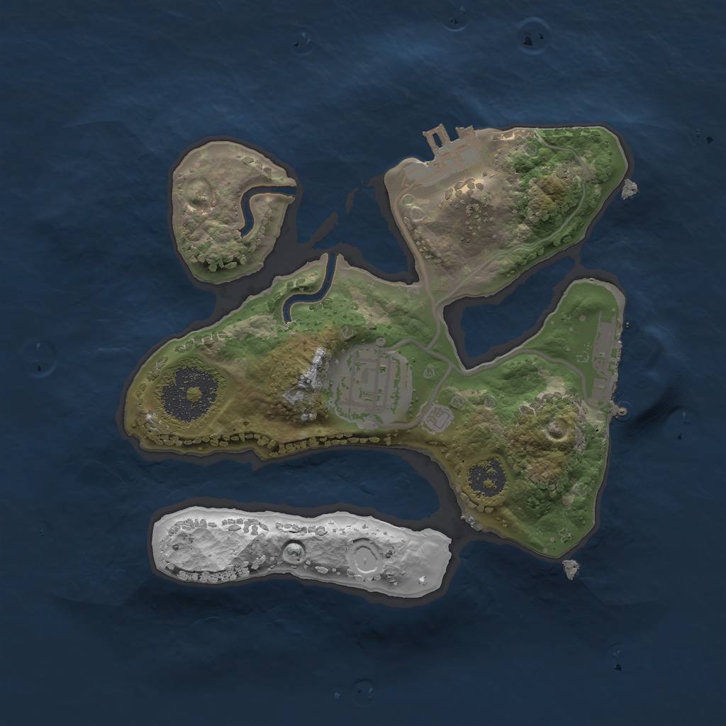 Rust Map: Procedural Map, Size: 2000, Seed: 2379864, 10 Monuments