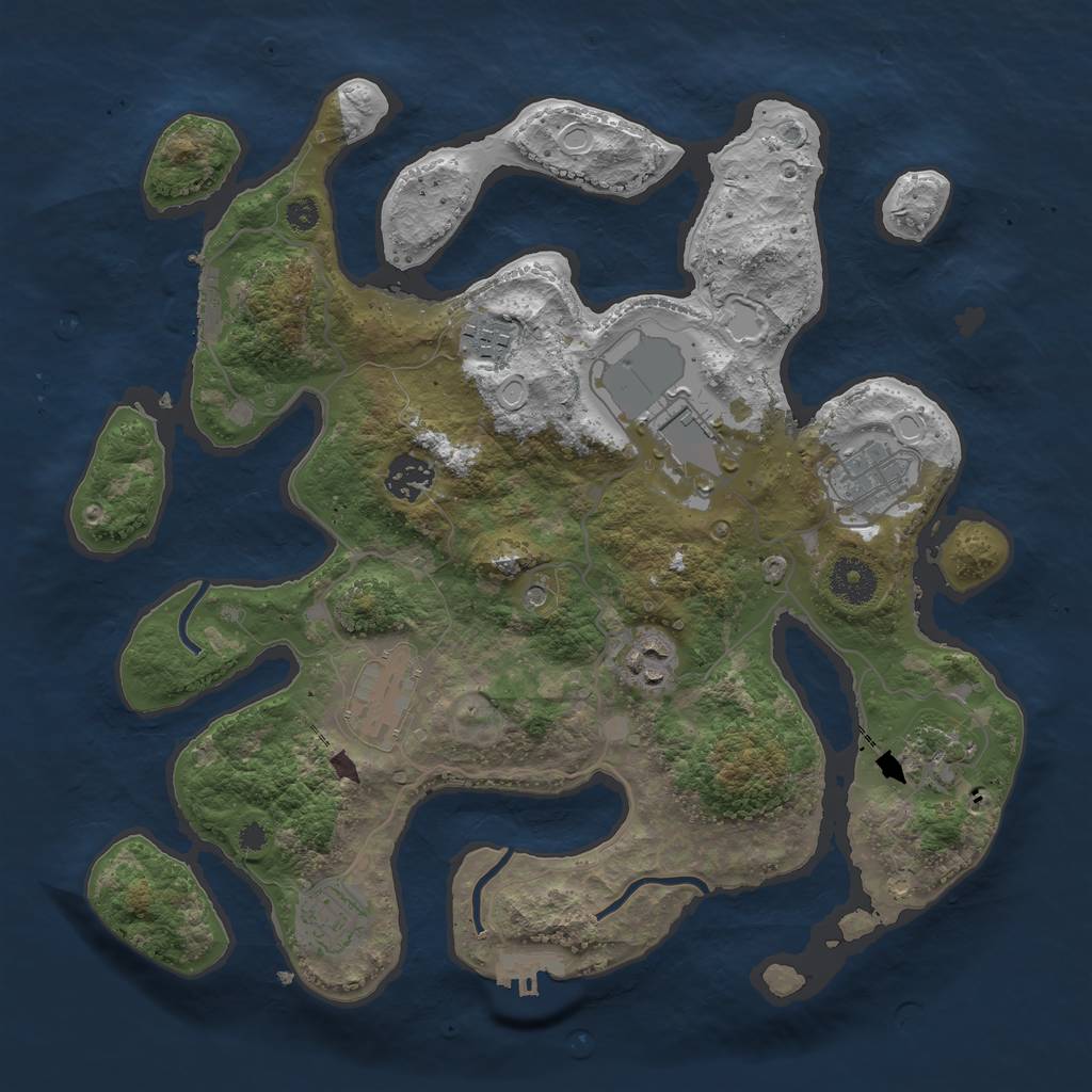 Rust Map: Procedural Map, Size: 3500, Seed: 91408, 19 Monuments