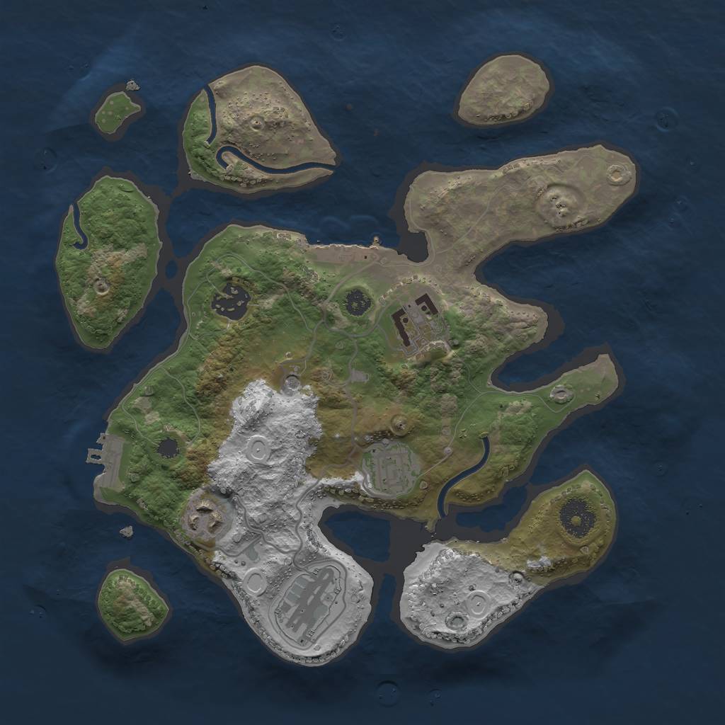 Rust Map: Procedural Map, Size: 3000, Seed: 264899, 16 Monuments