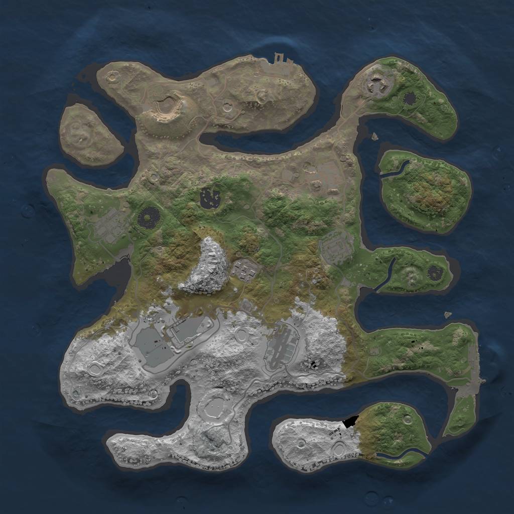 Rust Map: Procedural Map, Size: 3500, Seed: 73825, 20 Monuments