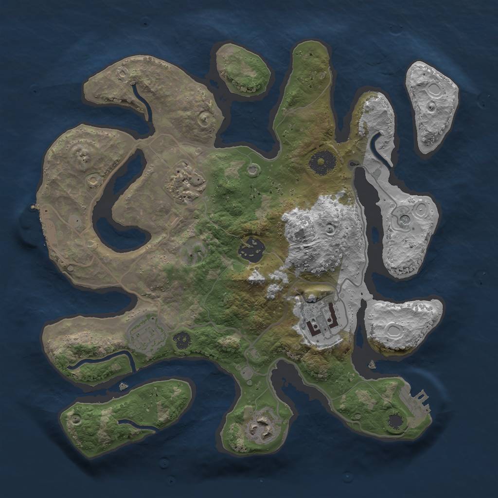 Rust Map: Procedural Map, Size: 3000, Seed: 532577863, 16 Monuments