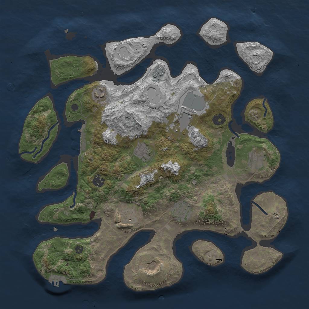 Rust Map: Procedural Map, Size: 3800, Seed: 6082021, 20 Monuments