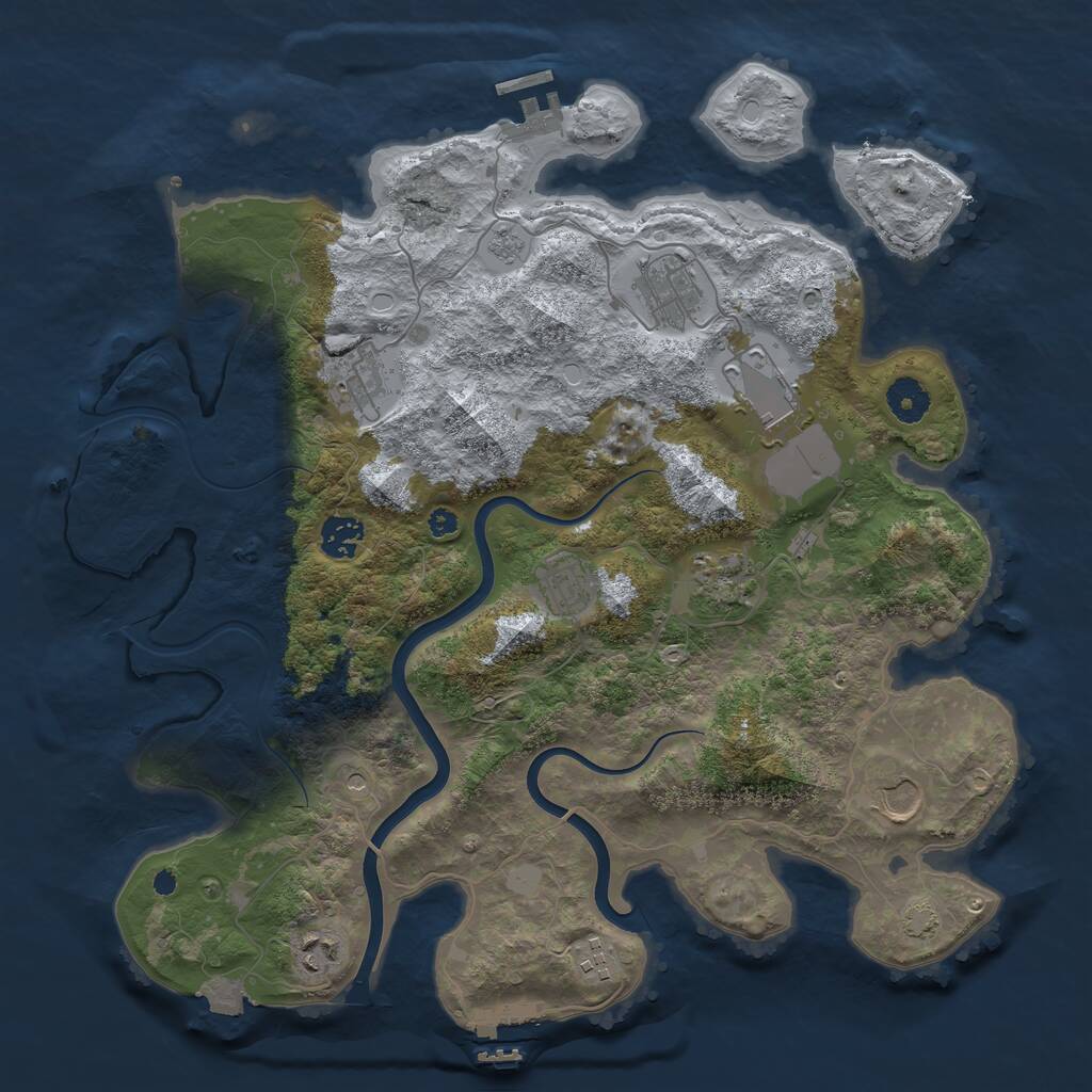 Rust Map: Procedural Map, Size: 3800, Seed: 6082021, 15 Monuments